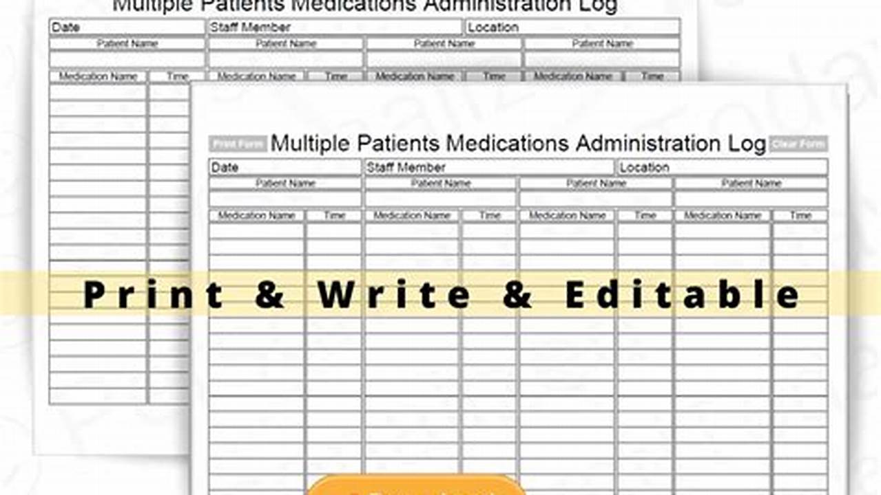 The Multiple Patient Medication Log: Streamlining Medication Management for Enhanced Patient Care