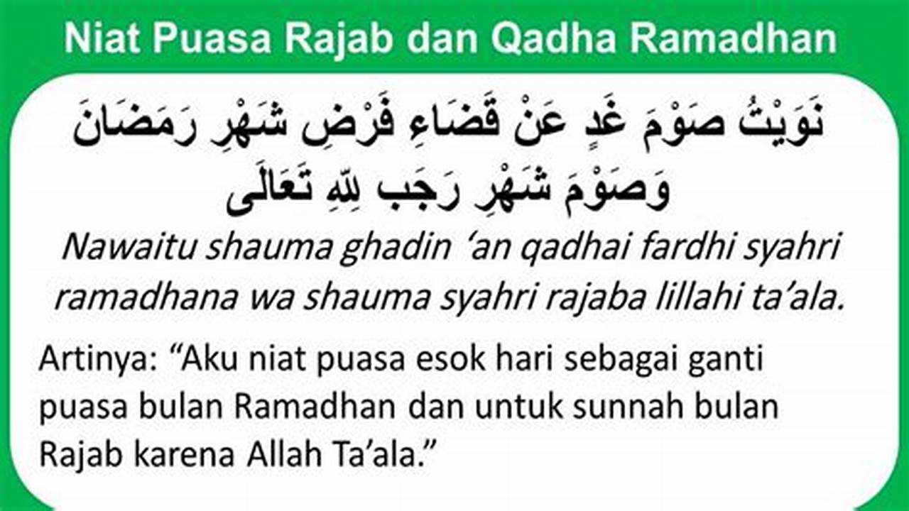 Rahasia Niat Puasa Qadha Ramadhan dan Rajab yang Belum Terungkap