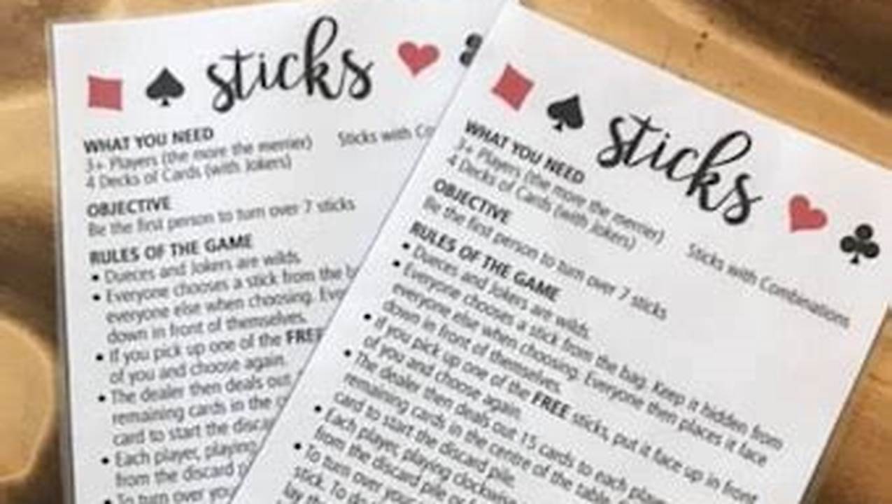 Sticks Card Game: Master the Official Rules for Strategic Play
