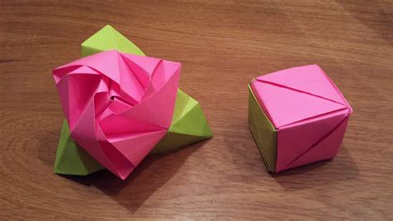 Origami Cube That Turns Into A Rose