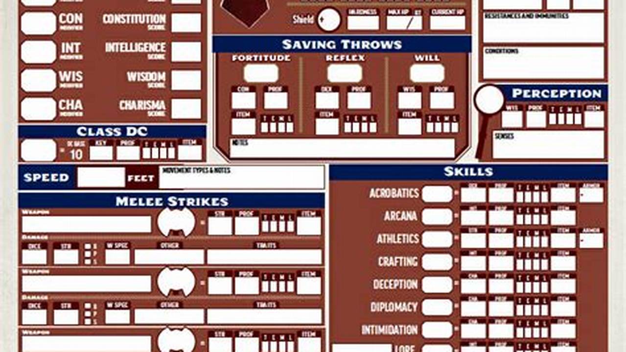 Pathfinder 2e Character Sheet Printable: A Comprehensive Guide for Educators