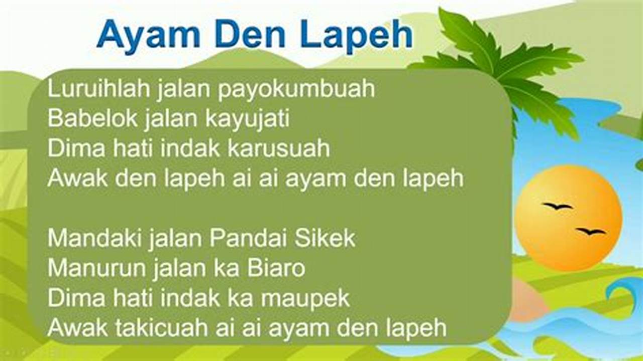 Misteri Terungkap! Pencipta Lagu Ayam Den Lapeh dan Rahasia di Baliknya