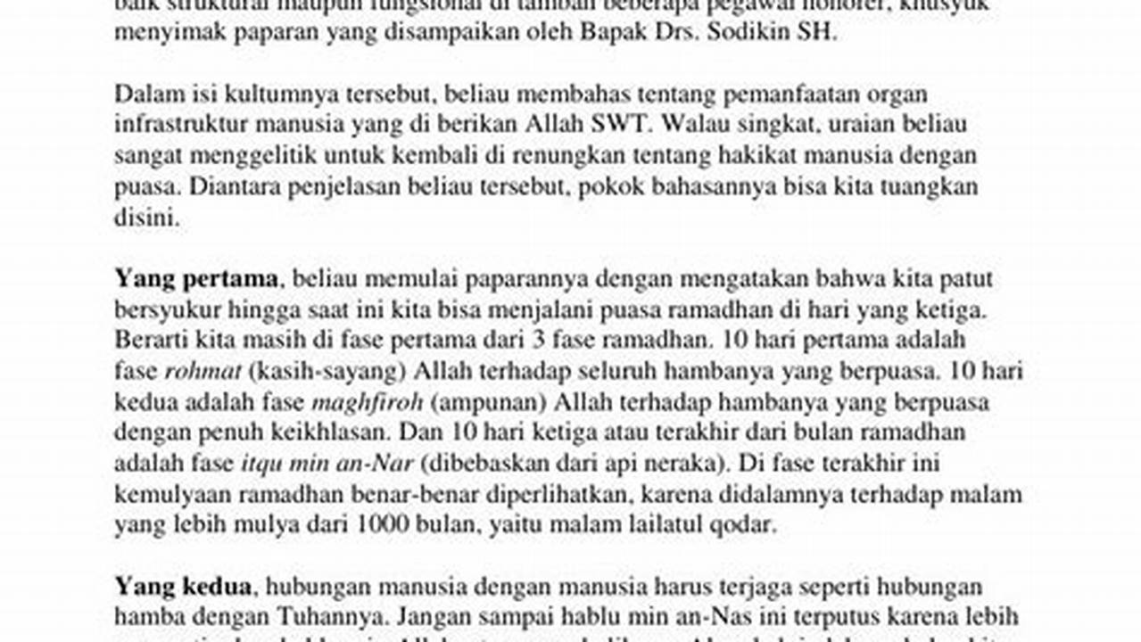 Pidato Singkat Ramadhan: Temukan Pencerahan Spiritual dan Motivasi