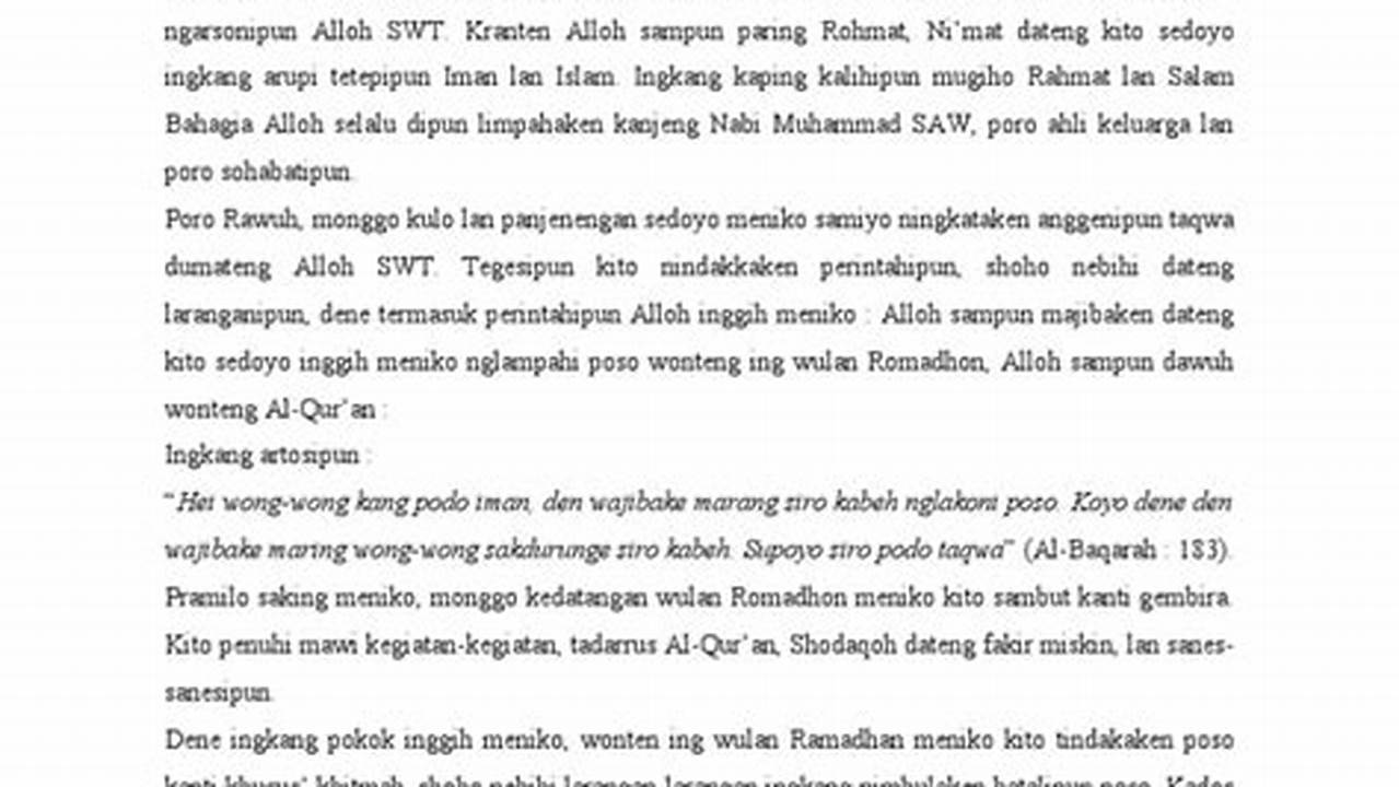 Rahasia Keistimewaan Ramadhan, Temukan di Pidato Ini!
