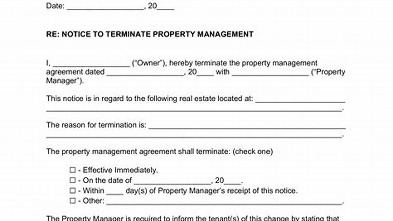 Property Management Termination Letter: A Comprehensive Guide to Ending Tenancy