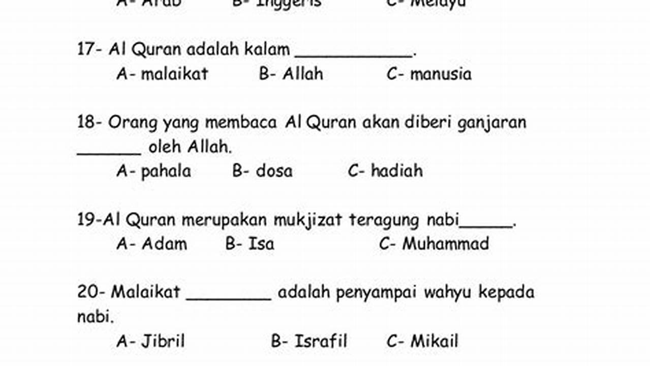 Kuis Pendidikan Islam Kelas 6: Raih Pengetahuan dan Wawasan Berharga!