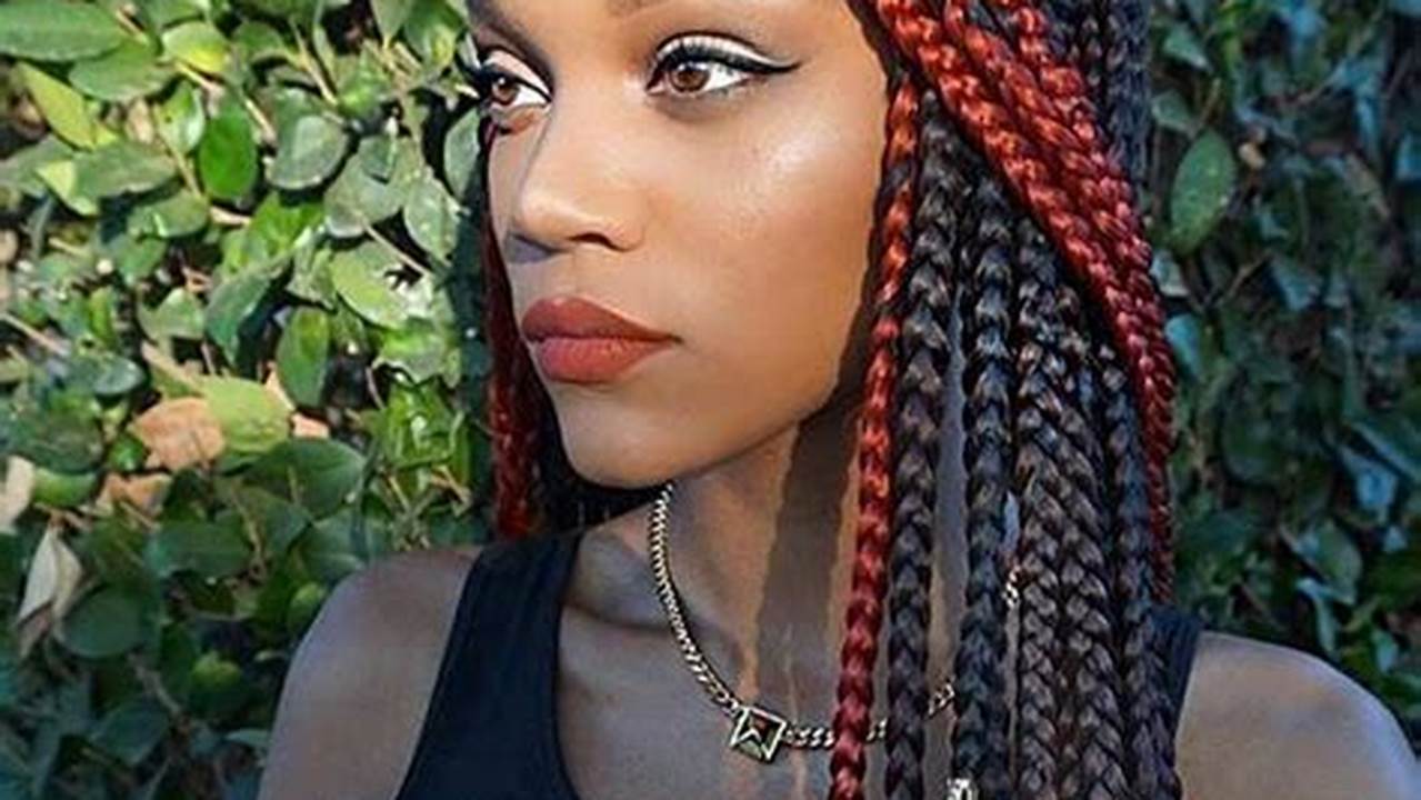 Unveiling the Beauty and Versatility of Red and Black Box Braids with Beads