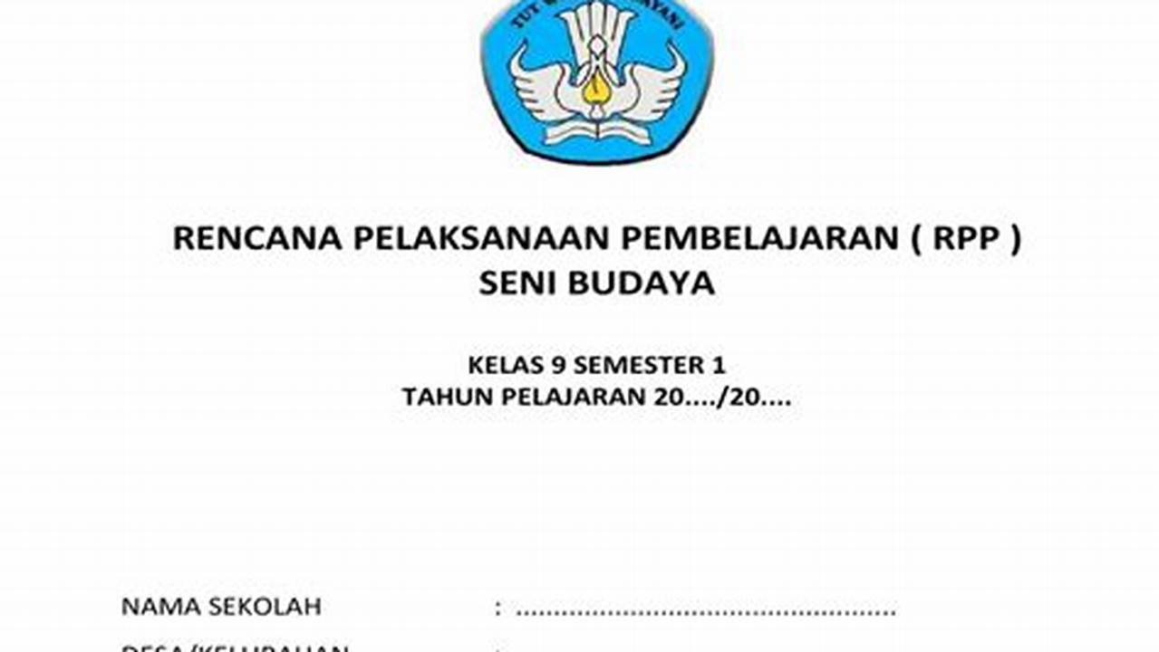 RPP 1 Lembar Seni Budaya Kelas 6