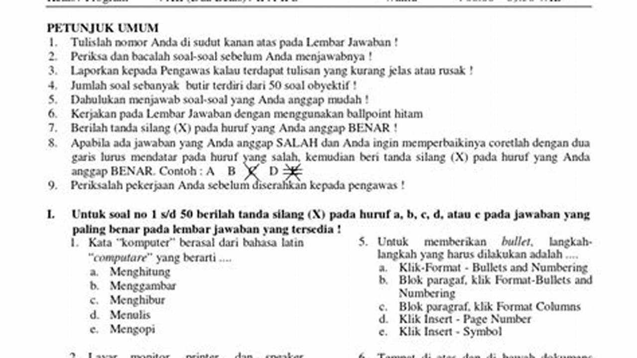 Pelajari Rahasia Soal Ujian Sekolah SMA 2022 Bahasa Indonesia