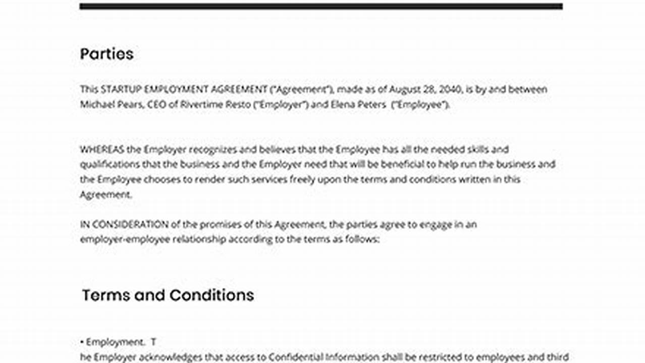 Startup Employment Contract