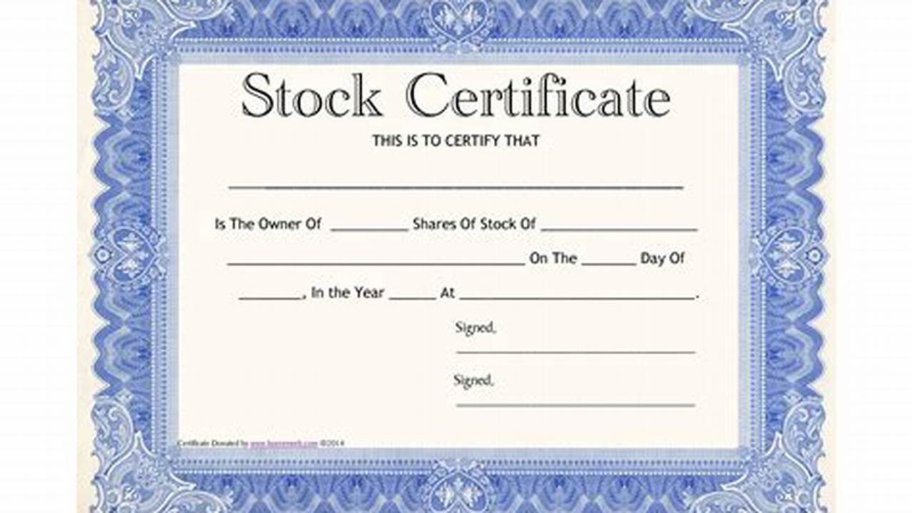Unlock the Secrets of Stock Ownership: Unveiling Stock Certificate Templates in PDF