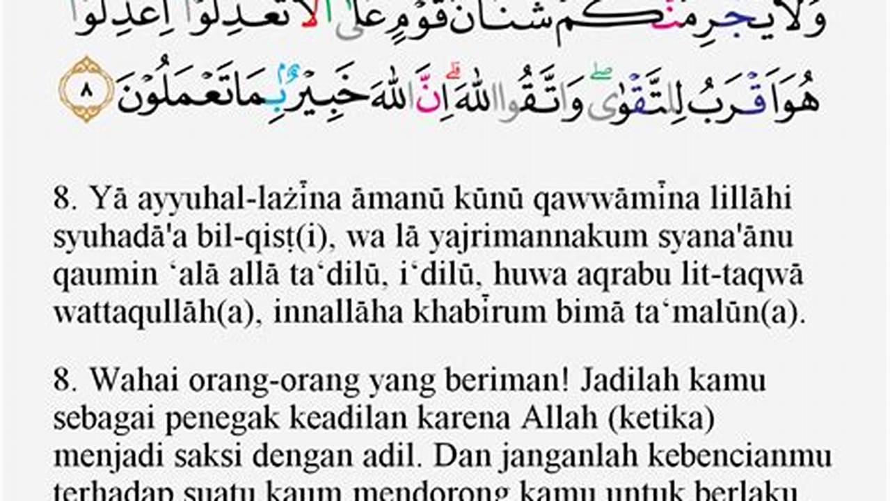 Panduan Lengkap Surah Al-Maidah Ayat 48 Latin dan Artinya