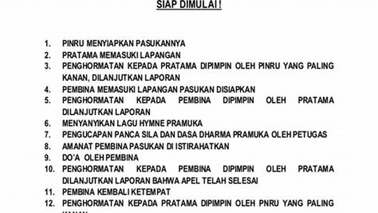 Panduan Lengkap Susunan Apel Pramuka