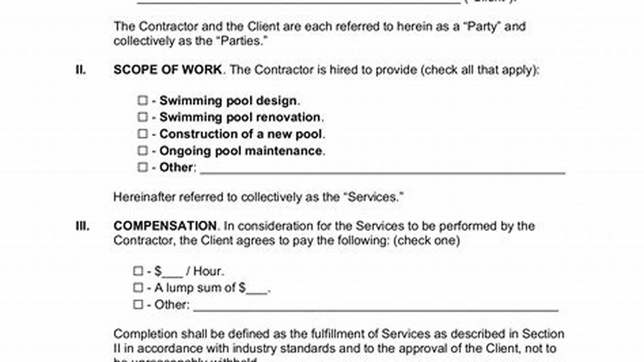 Swimming Pool Contract: A Comprehensive Guide for Informed Decisions