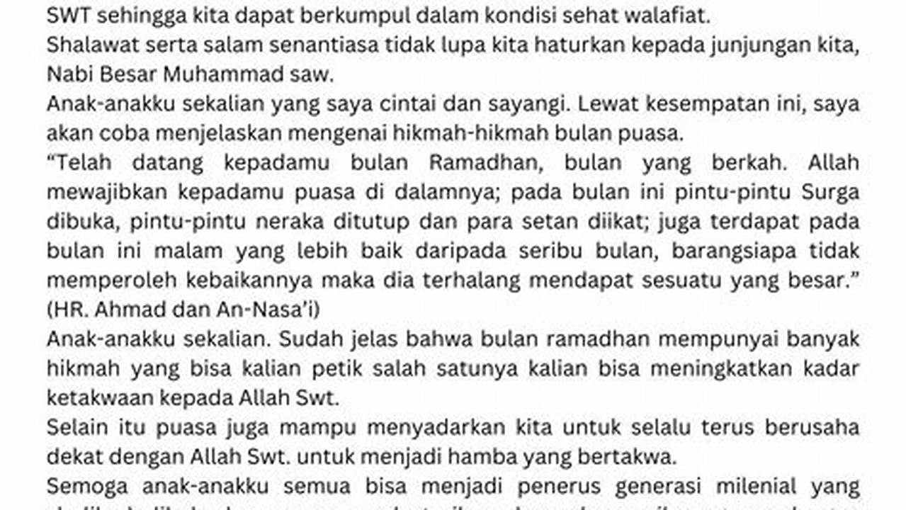 Teks Pidato Ramadhan untuk Anak: Kunci Penting Pendidikan Generasi Penerus Muslim