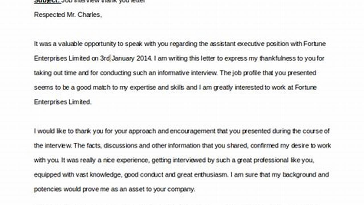 Excel-lent Thank You Letter Templates for Job Interviews