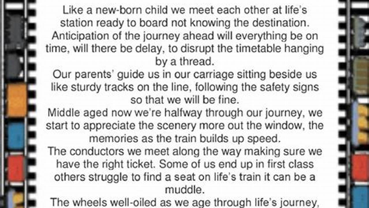 The Train of Life Poem Printable: A Reflective Journey of Life's Stages