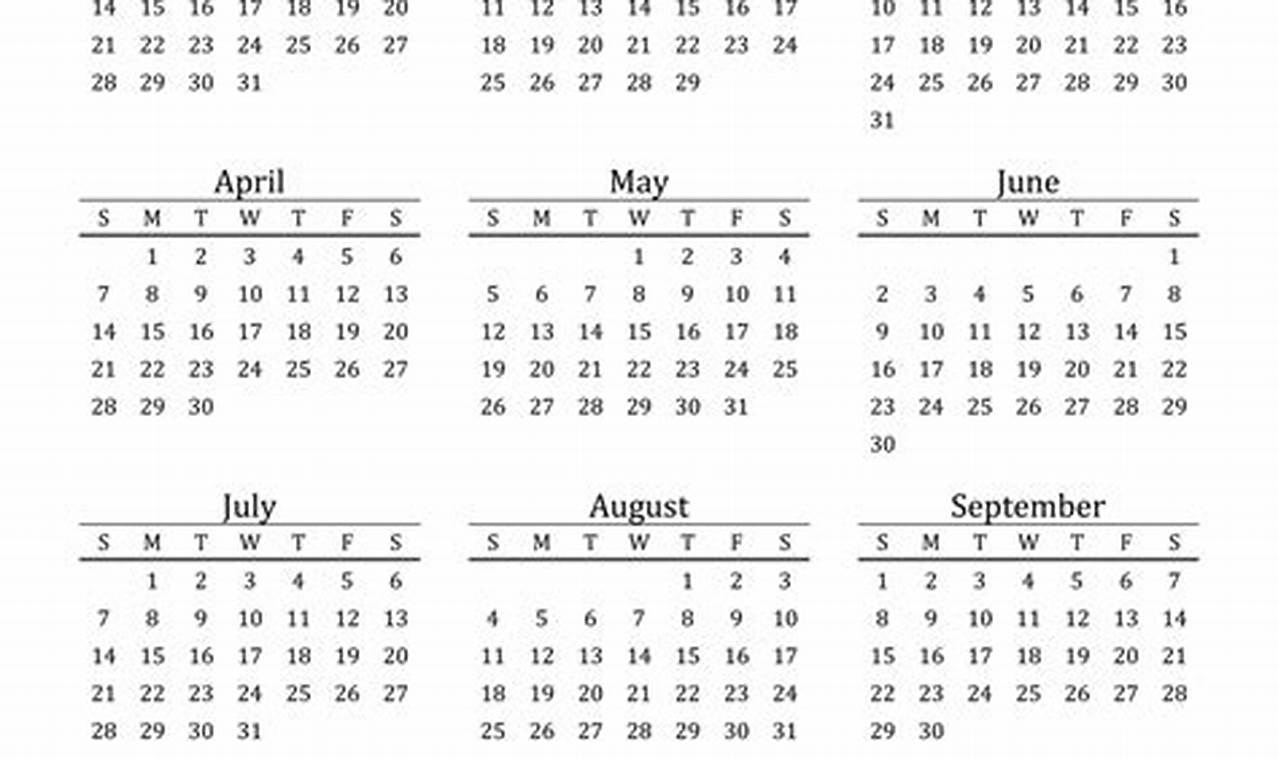 12 Month Calendar 2024 Printable Free Word