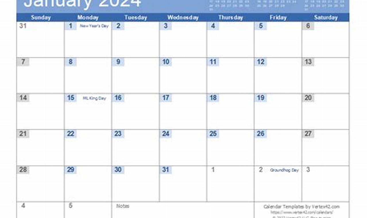 2023 2024 Calendar Template Word Free Download