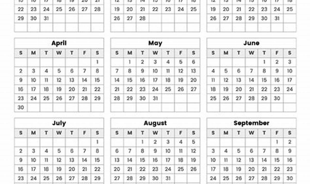 2023-2024 Calendar At A Glance Printable Free 2