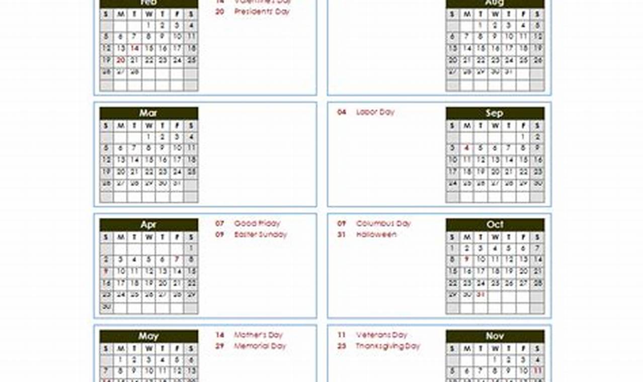 2023-2024 Printable Calendar One Page Templates