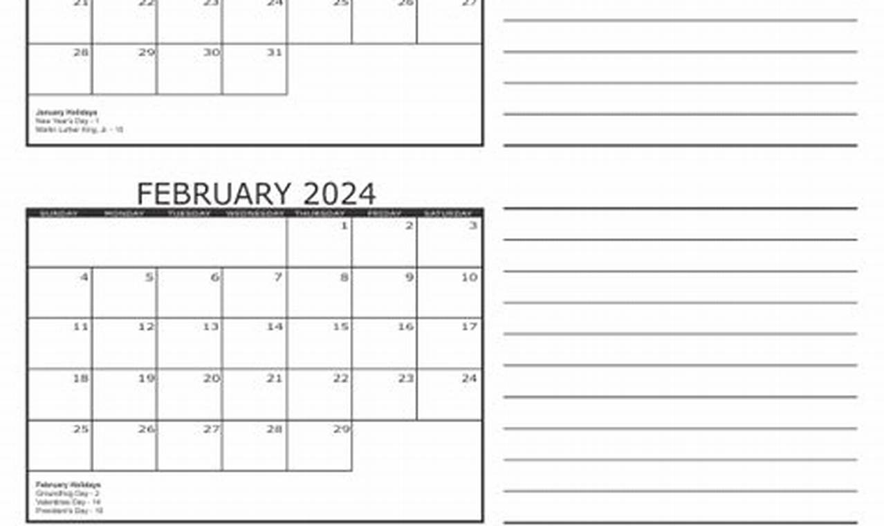 2024 3 Month Calendar Printable Templates