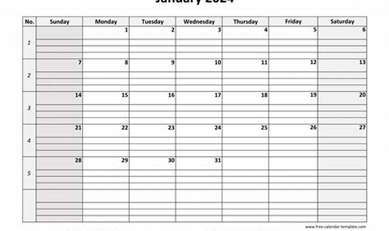 2024 And 2024 Monthly Calendar Template