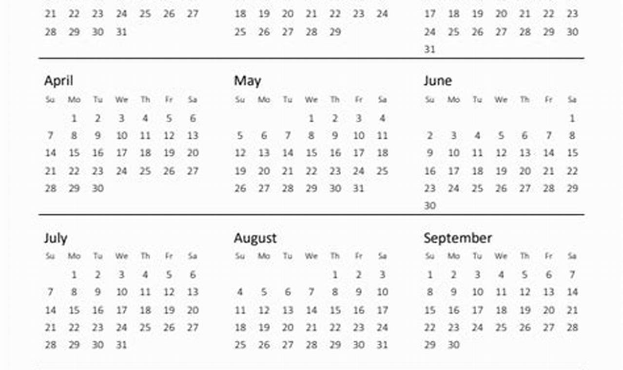 2024 Annual Calendar Template
