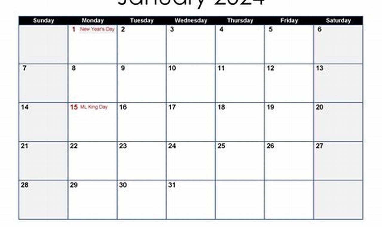 2024 Blank Calendar By Month Excel Template