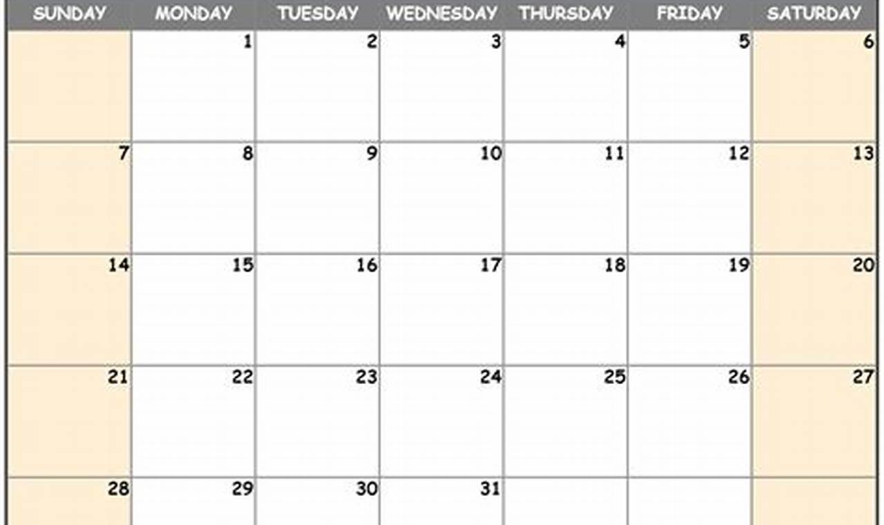 2024 Blank Calendar January Monthly Planner