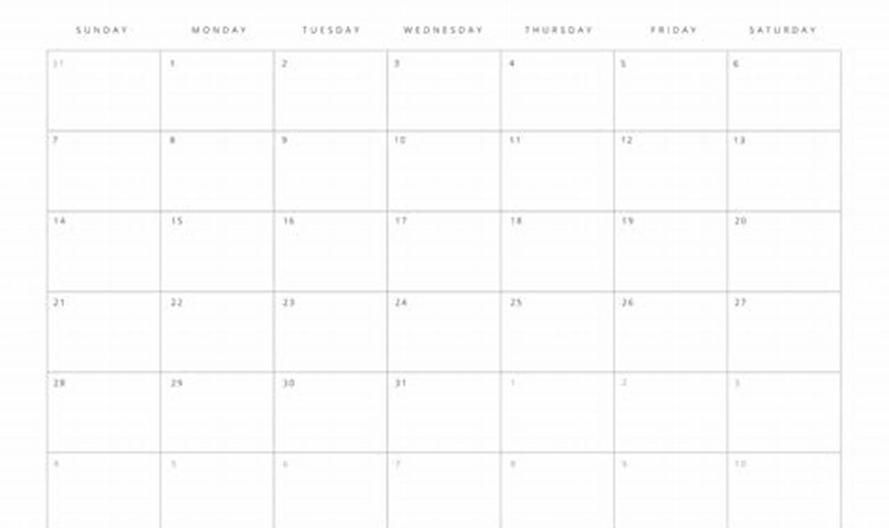 2024 Blank Calendar Printable Free