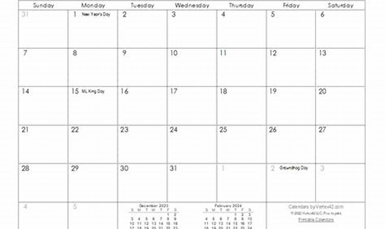 2024 Blank Calendar Printable Free All Monthly Calendar