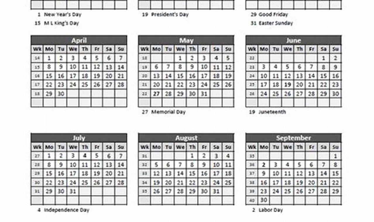 2024 Business Week Calendar