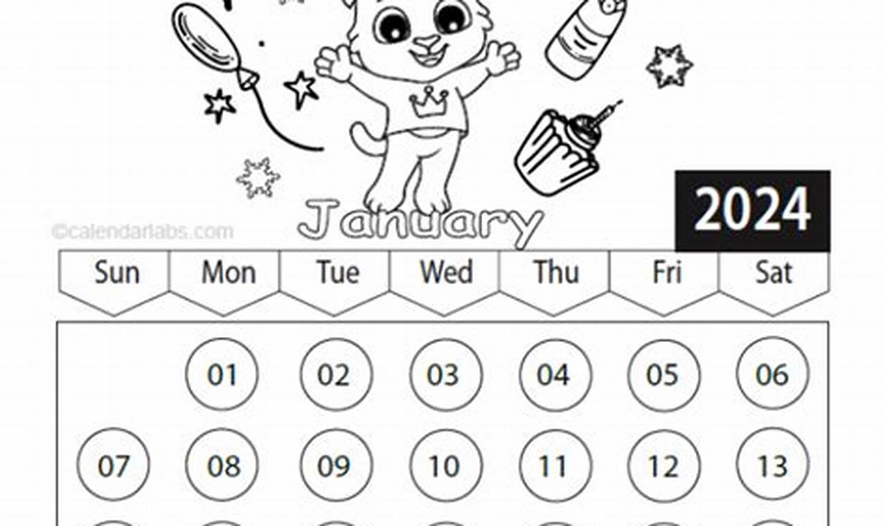 2024 Calendar 2024 Free Printable Coloring Pages
