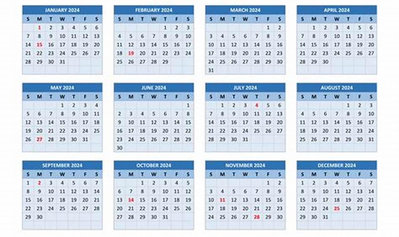 2024 Calendar All Months
