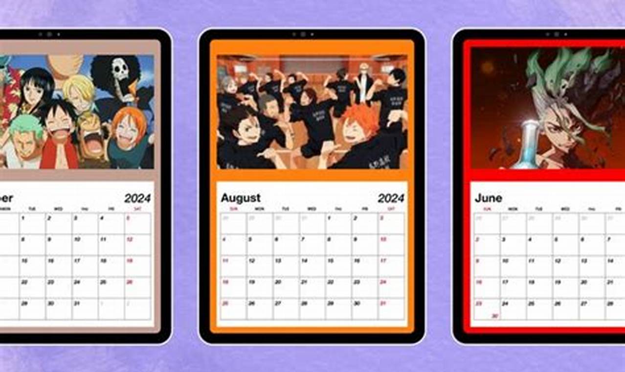 2024 Calendar Anime List Printable