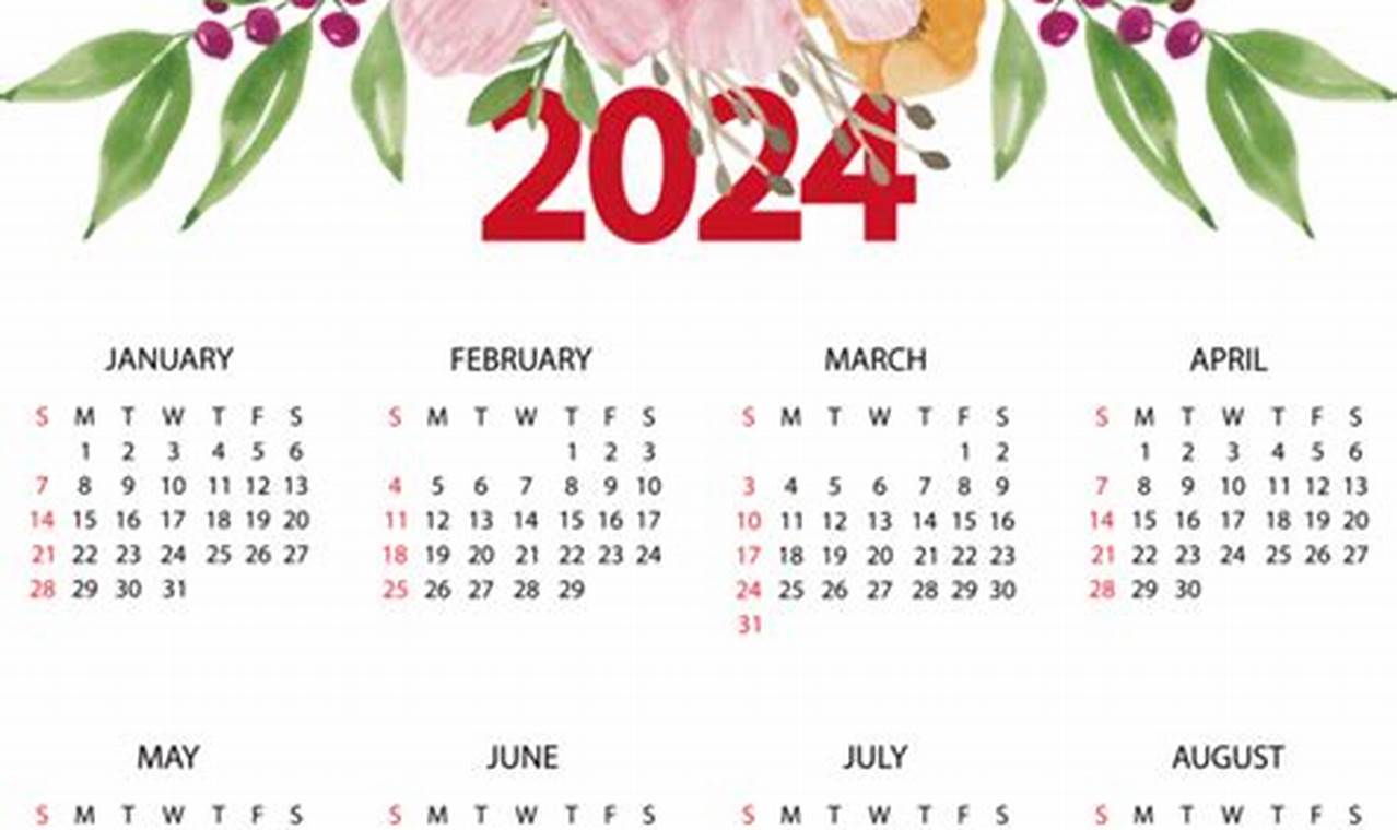 2024 Calendar Artwork Flowers Images