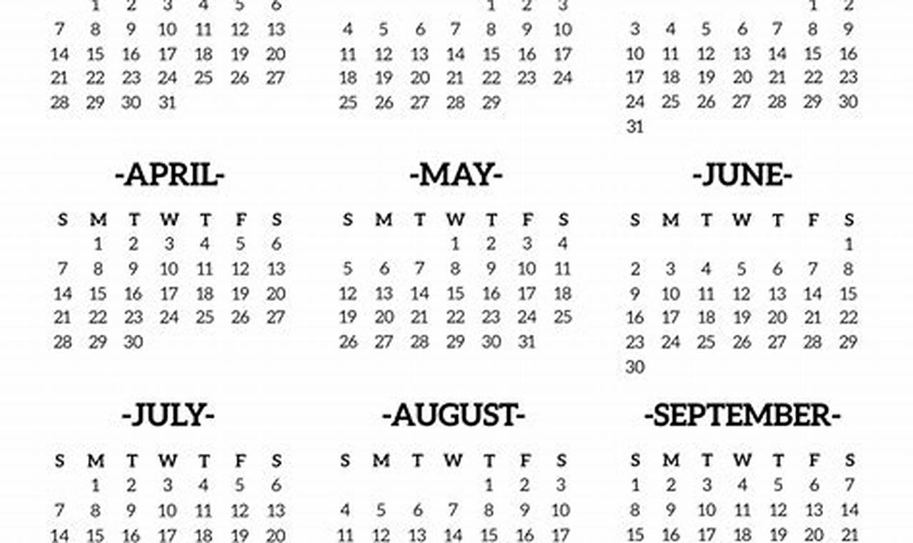 2024 Calendar At A Glance Printable Free Pdf Wiki