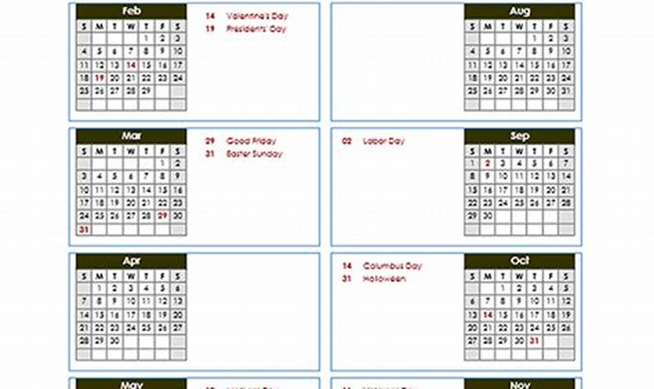 2024 Calendar At A Glance Printable Free Word Search Puzzles