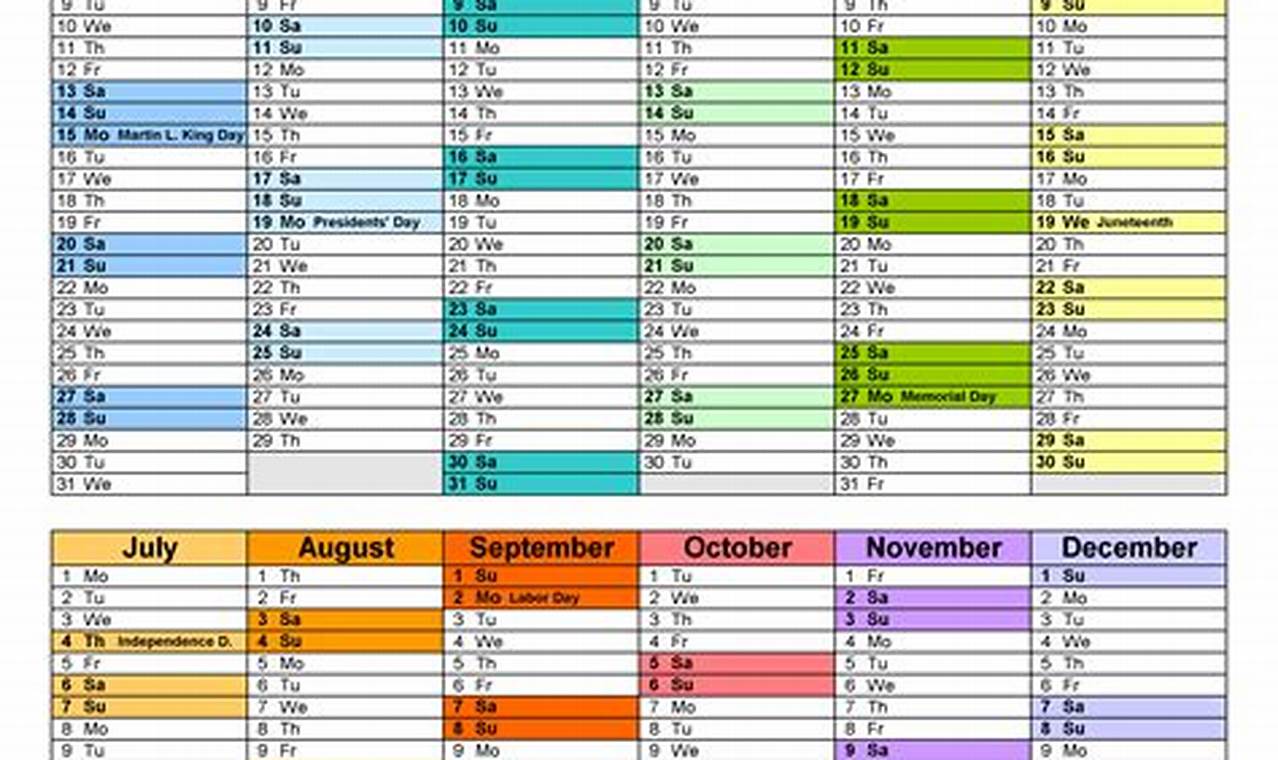 2024 Calendar Excel Printable Calendar Template