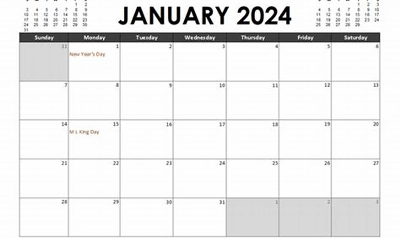 2024 Calendar Excel Printable Calendars That