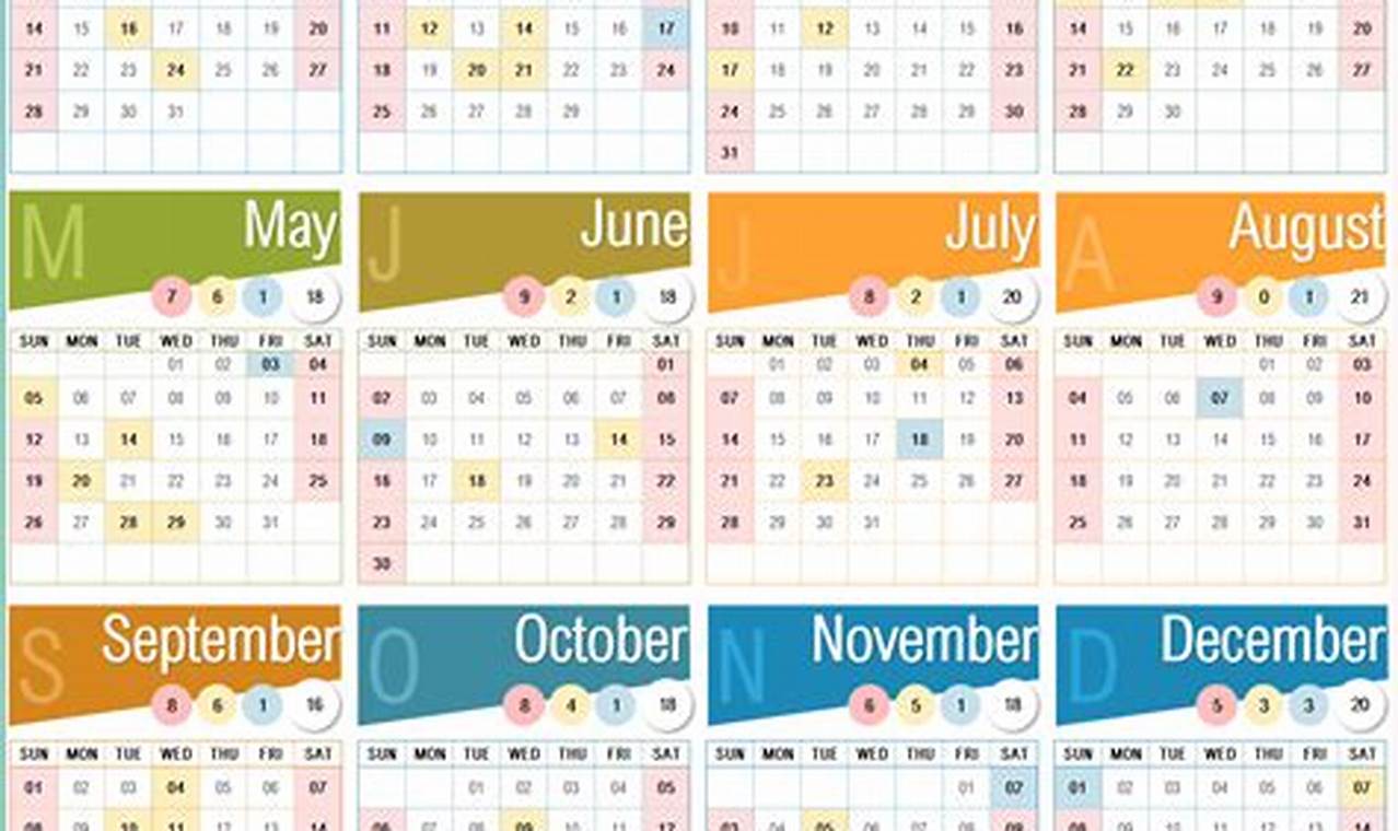 2024 Calendar Excel Sheet Printable Bookmarks