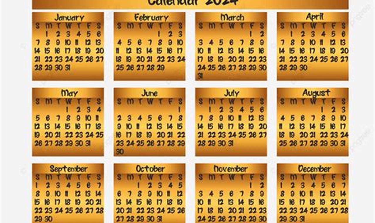 2024 Calendar Gold