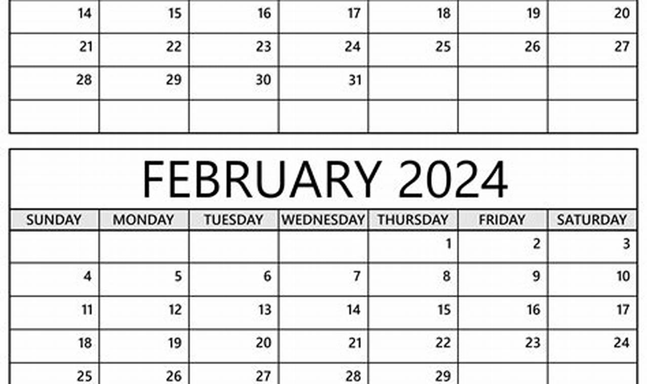 2024 Calendar January February March