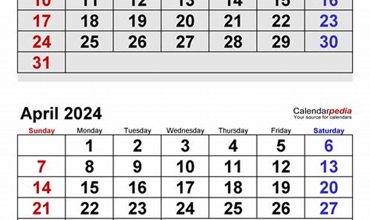 2024 Calendar March April May