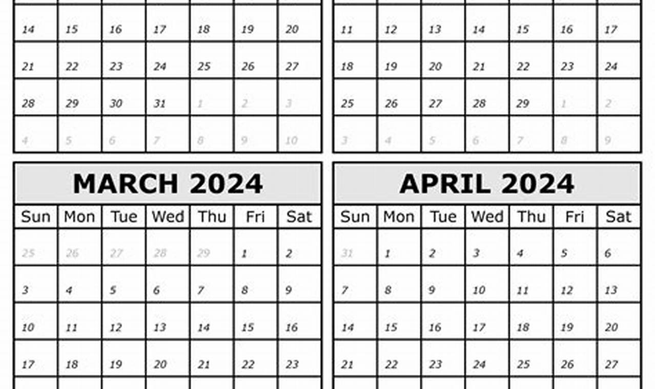 2024 Calendar March April May June 2024