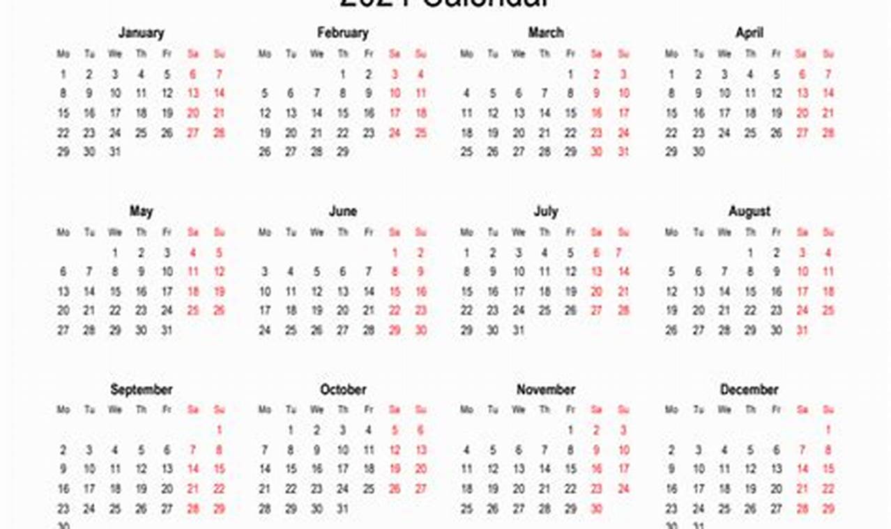 2024 Calendar Mon-Sun