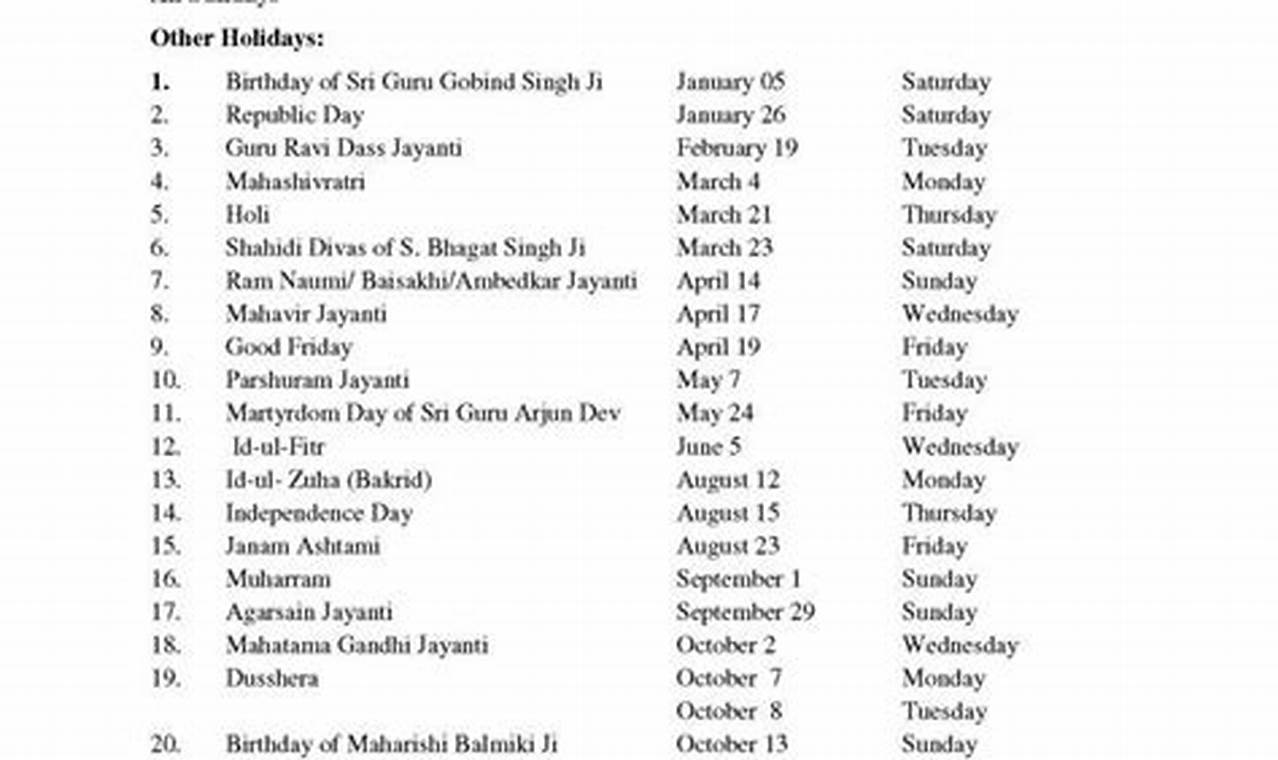 2024 Calendar Punjabi University Canada