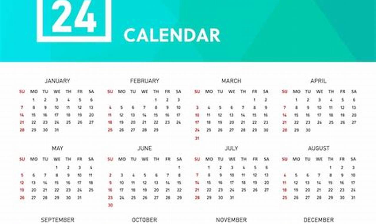 2024 Calendar Template Indesign Editable Download