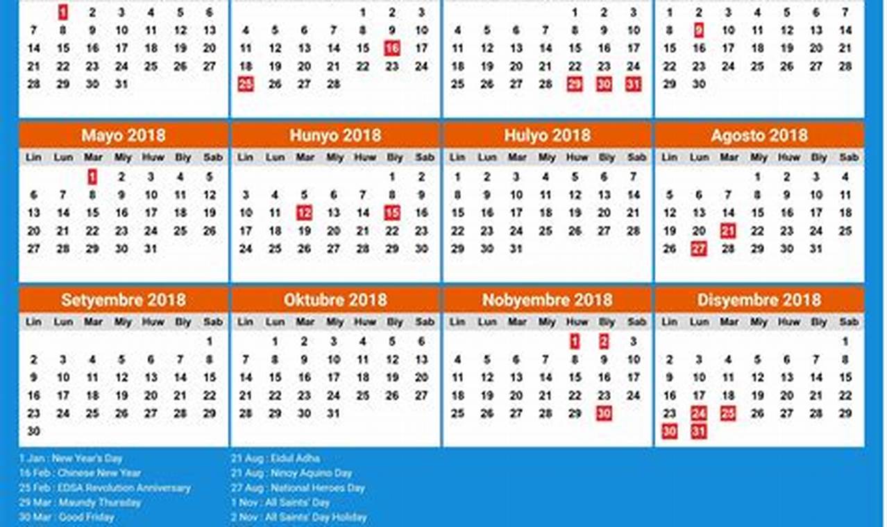 2024 Calendar Template Philippines Holidays